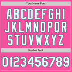 Custom Pink White-Teal 3 Colors Arm Shapes Authentic Baseball Jersey