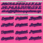 Custom Pink Purple-Black 3 Colors Arm Shapes Authentic Baseball Jersey