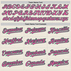 Custom Cream Pink-Kelly Green 3 Colors Arm Shapes Authentic Baseball Jersey