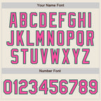 Custom Cream Pink-Kelly Green 3 Colors Arm Shapes Authentic Baseball Jersey