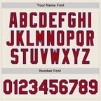 Custom Cream Red-Royal 3 Colors Arm Shapes Authentic Baseball Jersey