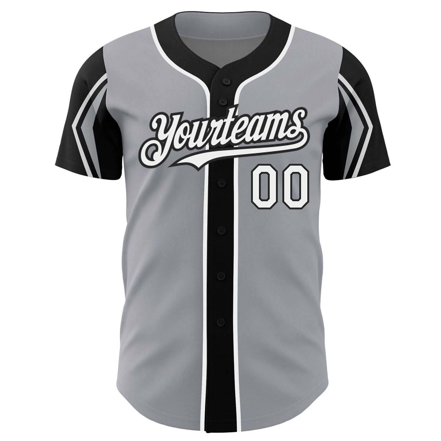 Custom Gray Gold-Brown 3 Colors Arm Shapes Authentic Baseball Jersey