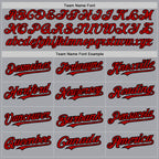 Custom Gray Red-Black 3 Colors Arm Shapes Authentic Baseball Jersey