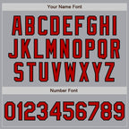 Custom Gray Red-Black 3 Colors Arm Shapes Authentic Baseball Jersey