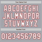 Custom Gray White-Red 3 Colors Arm Shapes Authentic Baseball Jersey