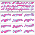 Custom White Pink-Light Blue 3 Colors Arm Shapes Authentic Baseball Jersey