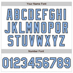 Custom White Light Blue-Black 3 Colors Arm Shapes Authentic Baseball Jersey