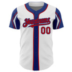Custom White Purple-Black 3 Colors Arm Shapes Authentic Baseball Jersey (Copy) (Copy)