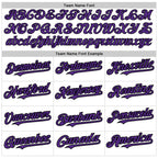 Custom White Purple-Black 3 Colors Arm Shapes Authentic Baseball Jersey