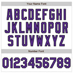 Custom White Purple-Black 3 Colors Arm Shapes Authentic Baseball Jersey