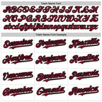 Custom White Crimson-Black 3 Colors Arm Shapes Authentic Baseball Jersey