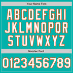Custom Aqua White-Orange 3 Colors Arm Shapes Authentic Baseball Jersey