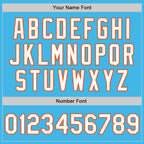 Custom Sky Blue White-Orange 3 Colors Arm Shapes Authentic Baseball Jersey