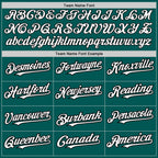 Custom Midnight Green White-Black 3 Colors Arm Shapes Authentic Baseball Jersey