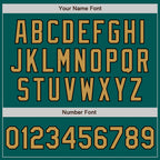 Custom Midnight Green Old Gold-Black 3 Colors Arm Shapes Authentic Baseball Jersey