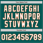 Custom Midnight Green White-Orange 3 Colors Arm Shapes Authentic Baseball Jersey