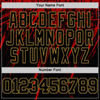 Custom Black Red-Old Gold Splash Round Neck Sublimation Basketball Suit Jersey