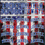 Custom White Red-Royal American Flag Round Neck Sublimation Basketball Suit Jersey