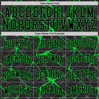 Custom Black Neon Green Abstract Network Round Neck Sublimation Basketball Suit Jersey