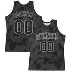 Custom Black Gray Curve Lines Round Neck Sublimation Basketball Suit Jersey