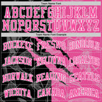 Custom Graffiti Pattern Pink Black-White Scratch Round Neck Sublimation Basketball Suit Jersey