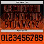 Custom Black Orange Gradient Square Shapes Round Neck Sublimation Basketball Suit Jersey