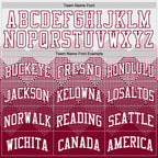 Custom White Maroon Gradient Square Shapes Round Neck Sublimation Basketball Suit Jersey