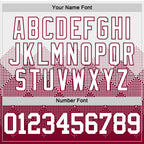 Custom White Maroon Gradient Square Shapes Round Neck Sublimation Basketball Suit Jersey