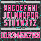 Custom Black Pink Aqua-White Abstract Network Round Neck Sublimation Basketball Suit Jersey