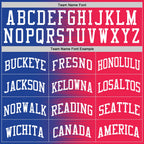 Custom Red White-Royal Gradient Line Round Neck Sublimation Basketball Suit Jersey