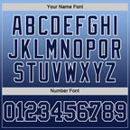 Custom Light Blue Navy-White Fade Fashion Round Neck Sublimation Basketball Suit Jersey