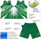 Custom Kelly Green White Line Round Neck Sublimation Basketball Suit Jersey