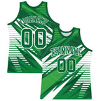 Custom Kelly Green White Line Round Neck Sublimation Basketball Suit Jersey