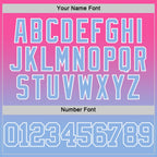 Custom Pink Light Blue-White Fade Fashion Round Neck Sublimation Basketball Suit Jersey