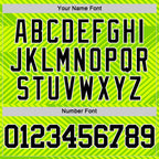 Custom Neon Green Black-White Line Round Neck Sublimation Basketball Suit Jersey