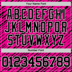 Custom Pink Black-White Line Round Neck Sublimation Basketball Suit Jersey