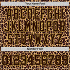 Custom Brown Old Gold Leopard Print Round Neck Sublimation Basketball Suit Jersey