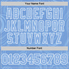 Custom Light Blue White Splash Round Neck Sublimation Basketball Suit Jersey