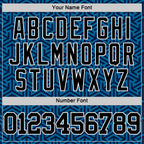 Custom Blue Black-White Arrow Shape Round Neck Sublimation Basketball Suit Jersey