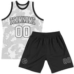 Custom White Black Curve Lines Round Neck Sublimation Basketball Suit Jersey