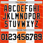 Custom White Black-Orange Line Round Neck Sublimation Basketball Suit Jersey