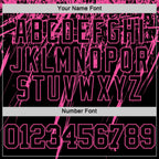 Custom Black Pink Splash Round Neck Sublimation Basketball Suit Jersey