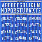 Custom Royal White Line Round Neck Sublimation Basketball Suit Jersey