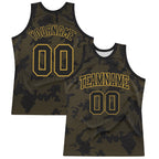 Custom Black Old Gold Curve Lines Round Neck Sublimation Basketball Suit Jersey