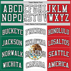 Custom Kelly Green White Red-Black Mexican Flag Round Neck Sublimation Basketball Suit Jersey