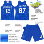 Custom Royal White Round Line Neck Sublimation Basketball Suit Jersey