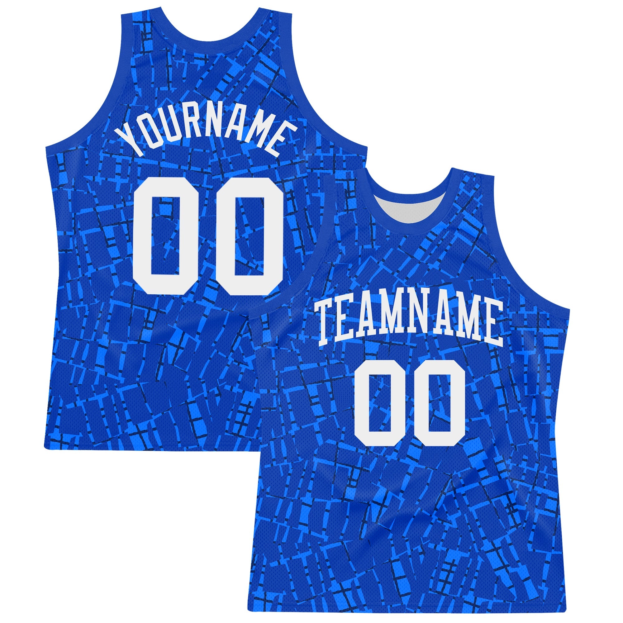 Custom Royal White Round Line Neck Sublimation Basketball Suit Jersey