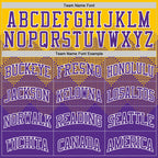 Custom Yellow Purple-White Gradient Square Shapes Round Neck Sublimation Basketball Suit Jersey