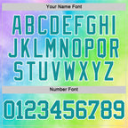 Custom Tie Dye Teal-White Round Neck Sublimation Basketball Suit Jersey