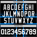 Custom Black White-Light Blue Line Round Neck Sublimation Basketball Suit Jersey